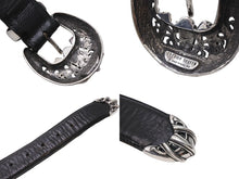 Load image into Gallery viewer, CHROME HEARTS クロムハーツ TALON BELT 1.5 3PIECE タロンベルト サイズ32 レザー シルバー925 ブラック 美品 中古 4c067448