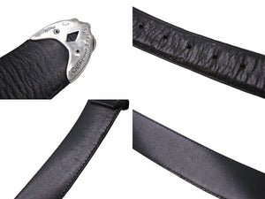 CHROME HEARTS クロムハーツ TALON BELT 1.5 3PIECE タロンベルト サイズ32 レザー シルバー925 ブラック 美品 中古 4c067448