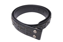 画像をギャラリービューアに読み込む, CHROME HEARTS クロムハーツ クロスパッチ ベルトストラップ サイズ30 レザー シルバー925 ブラック 美品 中古 4c067449