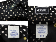 Load image into Gallery viewer, Versace Jeans Couture ヴェルサーチジーンズクチュール パンツ サイズ26 水玉模様 ブラック ホワイト コットン 美品 中古 4c067454