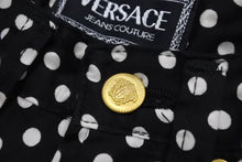 Load image into Gallery viewer, Versace Jeans Couture ヴェルサーチジーンズクチュール パンツ サイズ26 水玉模様 ブラック ホワイト コットン 美品 中古 4c067454