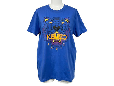 極美品 KENZO ケンゾー 半袖Ｔシャツ トップス サイズL ポルトガル製 ブルー オレンジ コットン 中古 4c067466