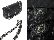 Load image into Gallery viewer, CHANEL シャネル マトラッセ キャビアスキン チェーンショルダーバッグ 13番台 シルバー金具 ブラック 美品 中古 4c067497cc