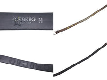 Load image into Gallery viewer, ICEBERG アイスバーグ ベルト スター イタリア製 レザー ブラウン グレー イエロー シルバー金具 サイズ50/90 良品 中古 4c067504