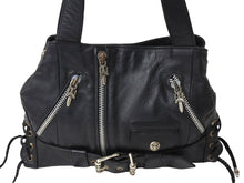 画像をギャラリービューアに読み込む, ChromeHearts クロムハーツ CH Plain JJDean Bag プレインJJディーンバッグ レザー シルバー925 ブラック 美品 中古 4c067513