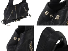 画像をギャラリービューアに読み込む, ChromeHearts クロムハーツ CH Plain JJDean Bag プレインJJディーンバッグ レザー シルバー925 ブラック 美品 中古 4c067513