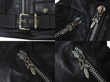 画像をギャラリービューアに読み込む, ChromeHearts クロムハーツ CH Plain JJDean Bag プレインJJディーンバッグ レザー シルバー925 ブラック 美品 中古 4c067513