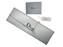 Load image into Gallery viewer, 極美品 Christian Dior クリスチャンディオール トロッター プレート ネックレス ブルー メタル シルバー金具 10.8g ロゴ アクセサリー ジュエリー 中古 4c067547