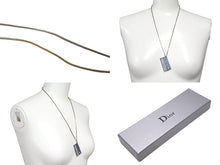 画像をギャラリービューアに読み込む, Dior ディオール ネックレス シルバーカラー オブリーク柄 重量18.4g 全長56cm ブルー メタル アクセサリー 良品 中古 4c067548