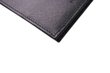 画像をギャラリービューアに読み込む, 新品同様 PRADA プラダ 二つ折り財布 お札入れ カード入れ レザー ブラック 中古 4c067560