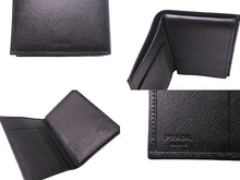 画像をギャラリービューアに読み込む, 新品同様 PRADA プラダ 二つ折り財布 お札入れ カード入れ レザー ブラック 中古 4c067560