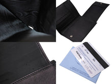 画像をギャラリービューアに読み込む, 新品同様 PRADA プラダ 二つ折り財布 お札入れ カード入れ レザー ブラック 中古 4c067560