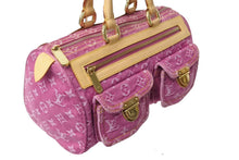 画像をギャラリービューアに読み込む, 極美品 LOUIS VUITTON ルイヴィトン ネオスピーディ ハンドバッグ M95214 モノグラムデニム ゴールド金具 ピンク 中古 4c067590