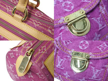 画像をギャラリービューアに読み込む, 極美品 LOUIS VUITTON ルイヴィトン ネオスピーディ ハンドバッグ M95214 モノグラムデニム ゴールド金具 ピンク 中古 4c067590