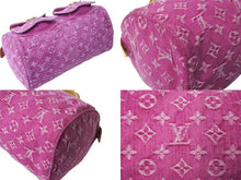 画像をギャラリービューアに読み込む, 極美品 LOUIS VUITTON ルイヴィトン ネオスピーディ ハンドバッグ M95214 モノグラムデニム ゴールド金具 ピンク 中古 4c067590