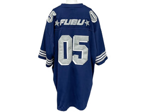 FUBU フブ フットボール ジャージ 半袖Tシャツ KOREA製 メッシュ ネイビー グレー ホワイト サイズXXL 美品 中古 4c067592