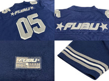 画像をギャラリービューアに読み込む, FUBU フブ フットボール ジャージ 半袖Tシャツ KOREA製 メッシュ ネイビー グレー ホワイト サイズXXL 美品 中古 4c067592