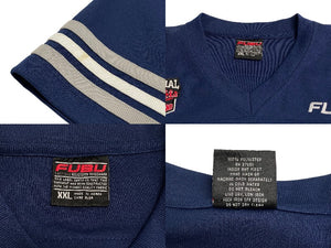 FUBU フブ フットボール ジャージ 半袖Tシャツ KOREA製 メッシュ ネイビー グレー ホワイト サイズXXL 美品 中古 4c067592