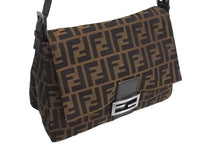 画像をギャラリービューアに読み込む, FENDI フェンディ マンマバケット ハンドバッグ ズッカ柄 ズッカ ブラウン シルバー金具 美品 中古 4c067595