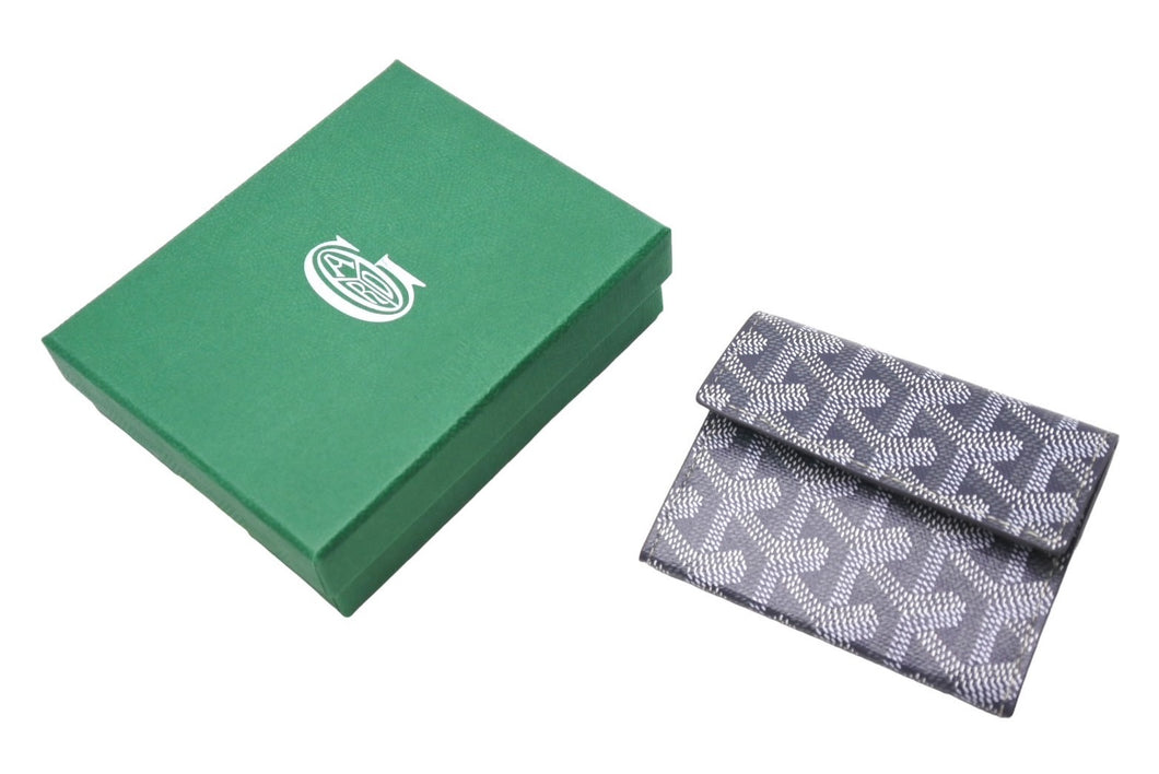 新品未使用品 GOYARD ゴヤール マリニー ウォレット コインケース 小銭入れ カードケース PVC レザー グレー 中古 4c067598