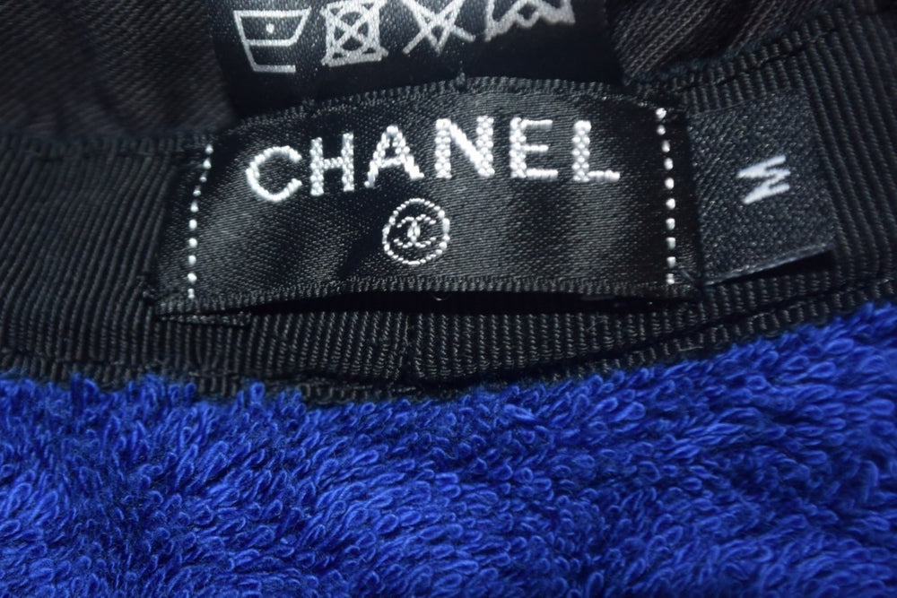 Very good condition CHANEL bucket hat here mark WS4847 pile fabric size M blue used 4c067600