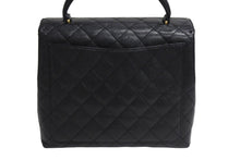 画像をギャラリービューアに読み込む, 極美品 CHANEL シャネル マトラッセ ココマーク ハンドバッグ 7番台 フランス製 キャビアスキン ブラック ゴールド 中古 4c067602