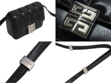 Load image into Gallery viewer, Givenchy ジバンシー ショルダーバッグ 4G キルティング レザー スモール シルバー金具 ブラック 美品 中古 4c067614