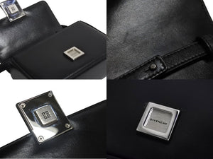 Givenchy ジバンシー ショルダーバッグ 4G キルティング レザー スモール シルバー金具 ブラック 美品 中古 4c067614