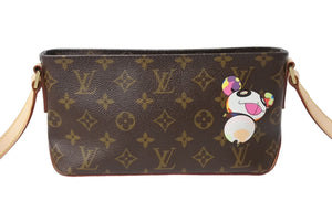 新品同様 LOUIS VUITTON ルイヴィトン トロター ショルダーバッグ モノグラムパンダ 村上隆 ポシェット M51241 中古 4c067615