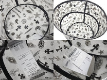 画像をギャラリービューアに読み込む, 極美品 CHROME HEARTS クロムハーツ バケットハット サイズM/L ブラック クリア ビニール 総柄 ロゴ プリント 中古 4c067618