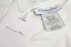 新品未使用 Christian Dior クリスチャンディオール J'ADORE VネックTシャツ 3H16155400 サイズ38 コットン ホワイト レッド 中古 4c067622