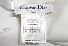 Load image into Gallery viewer, 新品未使用 Christian Dior クリスチャンディオール J&#39;ADORE VネックTシャツ 3H16155400 サイズ38 コットン ホワイト レッド 中古 4c067622