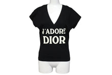 画像をギャラリービューアに読み込む, 新品未使用 Christian Dior クリスチャンディオール J&#39;ADORE VネックTシャツ 3H16155400 サイズ36 コットン ブラック ホワイト 中古 4c067624