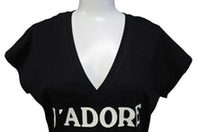 画像をギャラリービューアに読み込む, 新品未使用 Christian Dior クリスチャンディオール J&#39;ADORE VネックTシャツ 3H16155400 サイズ36 コットン ブラック ホワイト 中古 4c067624