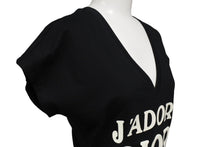 Load image into Gallery viewer, 新品未使用 Christian Dior クリスチャンディオール J&#39;ADORE VネックTシャツ 3H16155400 サイズ36 コットン ブラック ホワイト 中古 4c067624