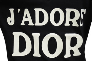 新品未使用 Christian Dior クリスチャンディオール J'ADORE VネックTシャツ 3H16155400 サイズ36 コットン ブラック ホワイト 中古 4c067624