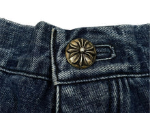 画像をギャラリービューアに読み込む, CHROME HEARTS クロムハーツ デニムカーペンターカットオフショートパンツ インディゴ シルバー925 サイズ34 美品 中古 4c067644