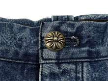 画像をギャラリービューアに読み込む, CHROME HEARTS クロムハーツ デニムカーペンターカットオフショートパンツ インディゴ シルバー925 サイズ30 美品 中古 4c067645