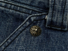 画像をギャラリービューアに読み込む, CHROME HEARTS クロムハーツ デニムカーペンターカットオフショートパンツ インディゴ シルバー925 サイズ30 美品 中古 4c067645