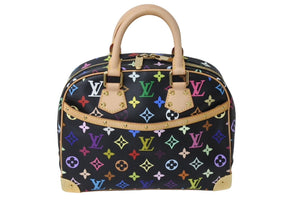 新品同様 LOUIS VUITTON ルイヴィトン ハンドバッグ トゥルーヴィル ブラック 村上隆 M92662 マルチカラー ゴールド金具 中古 4c067649