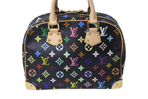 新品同様 LOUIS VUITTON ルイヴィトン ハンドバッグ トゥルーヴィル ブラック 村上隆 M92662 マルチカラー ゴールド金具 中古 4c067649