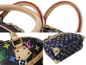 新品同様 LOUIS VUITTON ルイヴィトン ハンドバッグ トゥルーヴィル ブラック 村上隆 M92662 マルチカラー ゴールド金具 中古 4c067649