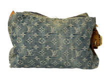 画像をギャラリービューアに読み込む, LouisVuitton ルイヴィトン バギーPM ショルダーバッグ M95049 モノグラムデニム ヌメ革 ブルー ゴールド 良品 中古 4c067651