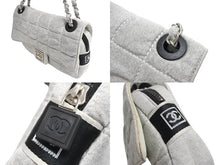 Load image into Gallery viewer, CHANEL シャネル スポーツライン チェーンショルダーバッグ マトラッセ 9番台 コットン グレー マットシルバー金具 美品 中古 4c067660