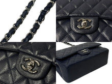 Load image into Gallery viewer, 極美品 CHANEL シャネル チェーンショルダーバッグ キャビアスキン マトラッセ30 Wフラップ ネイビー シルバー金具 19番台 中古 4c067661