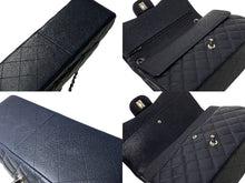 Load image into Gallery viewer, 極美品 CHANEL シャネル チェーンショルダーバッグ キャビアスキン マトラッセ30 Wフラップ ネイビー シルバー金具 19番台 中古 4c067661