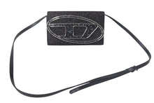 画像をギャラリービューアに読み込む, 新品未使用 DIESEL ディーゼル 1DR WALLET STRAP X09809 P0787 レザー ブラック シルバー 2WAYバッグ 中古 4c067664