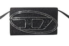 画像をギャラリービューアに読み込む, 新品未使用 DIESEL ディーゼル 1DR WALLET STRAP X09809 P0787 レザー ブラック シルバー 2WAYバッグ 中古 4c067664