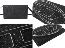 画像をギャラリービューアに読み込む, 新品未使用 DIESEL ディーゼル 1DR WALLET STRAP X09809 P0787 レザー ブラック シルバー 2WAYバッグ 中古 4c067664