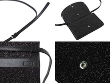 画像をギャラリービューアに読み込む, 新品未使用 DIESEL ディーゼル 1DR WALLET STRAP X09809 P0787 レザー ブラック シルバー 2WAYバッグ 中古 4c067664